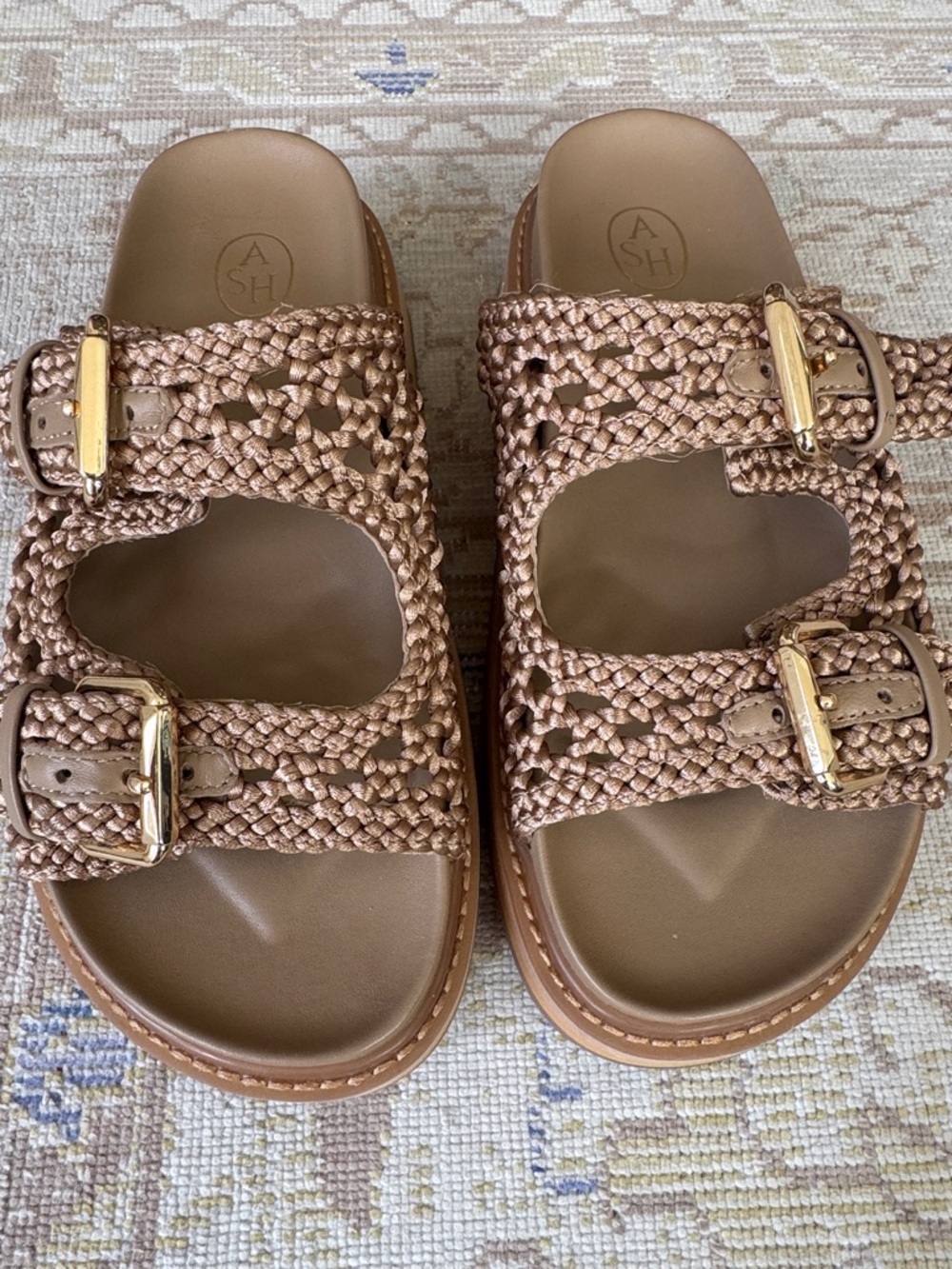 ASH ASH Ursula Platform Sandal - Beige Size 39